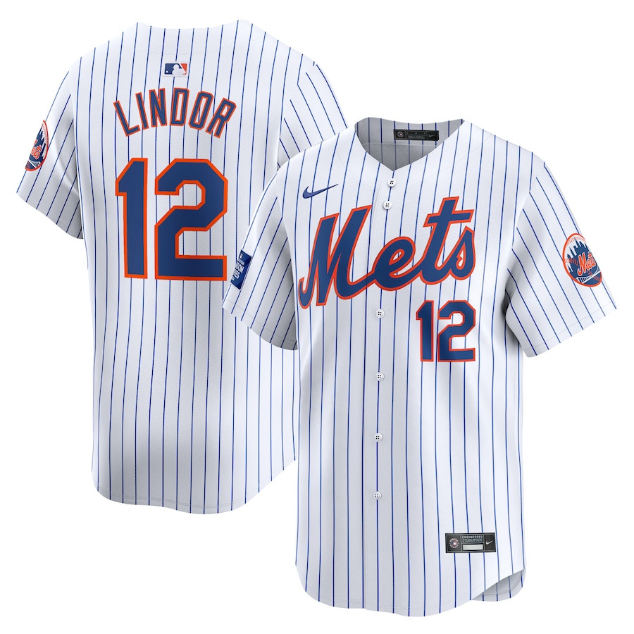 Francisco Lindor 12 New York Mets 2024 MLB World Tour London Series Home Limited Player Men Jersey - White