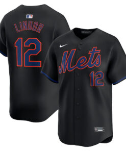 Francisco Lindor 12 New York Mets Alternate Limited Men Jersey - Black