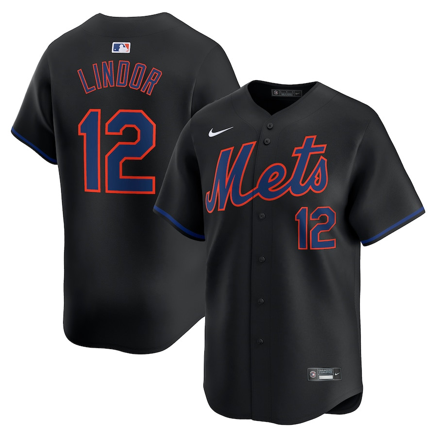 Francisco Lindor 12 New York Mets Alternate Limited Men Jersey - Black
