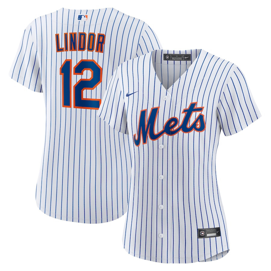 Francisco Lindor 12 New York Mets Home Women Jersey - White