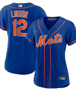 Francisco Lindor 12 New York Mets Women's Alternate Player Jersey - Royal
