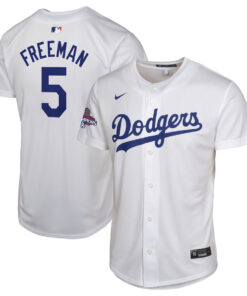Freddie Freeman 5 Los Angeles Dodgers 2024 World Series Champions Home Game Player YOUTH Jersey - White