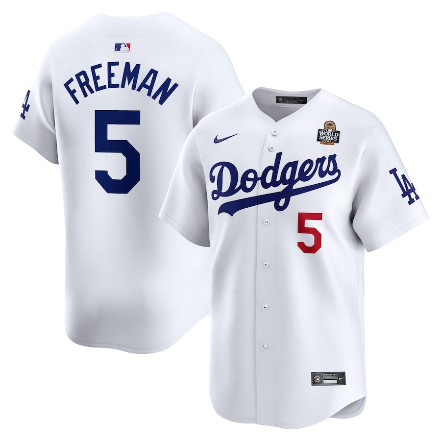 Freddie Freeman 5 Los Angeles Dodgers 2024 World Series Home Limited Player Men Jersey - White