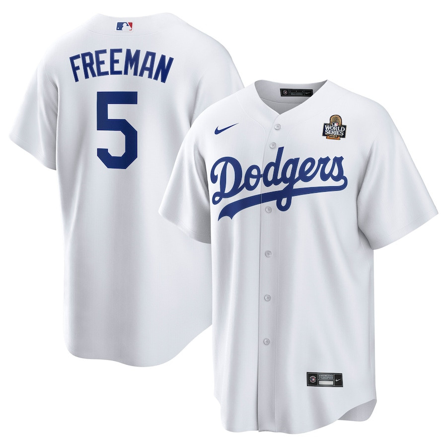 Freddie Freeman 5 Los Angeles Dodgers 2024 World Series Home Player Men Jersey - White