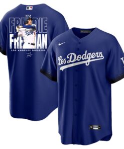 Freddie Freeman 5 Los Angeles Dodgers Signed Home Run 2023 City Connect Player Men Jersey - Royal