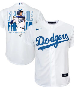 Freddie Freeman 5 Los Angeles Dodgers Signed Home Run 2023 Home Player YOUTH Jersey - White