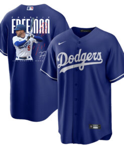 Freddie Freeman 5 Los Angeles Dodgers Signed Logo 2023 Alternate Player Men Jersey - Royal
