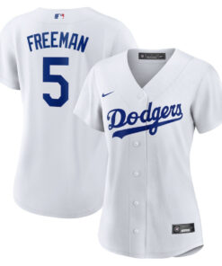 Freddie Freeman 5 Los Angeles Dodgers Women Home Jersey - White