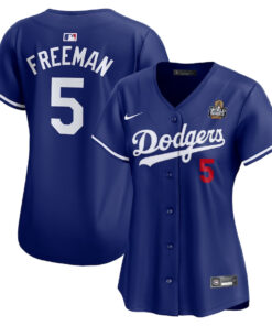Freddie Freeman 5 Los Angeles Dodgers Women's 2024 World Series Alternate Limited Jersey - Royal