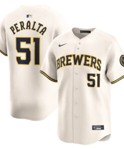 Freddy Peralta 51 Milwaukee Brewers Home Limited Player Men Jersey - Cream