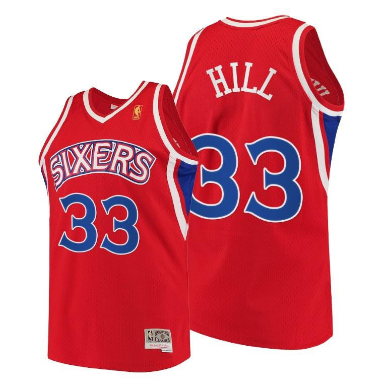 George Hill Philadelphia 76ers Red Throwback 90s Jersey HWC Swingman - Men Jersey - JS932