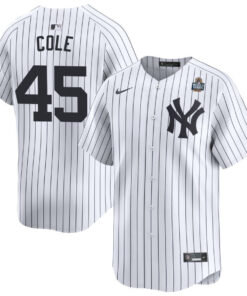 Gerrit Cole 45 New York Yankees 2024 World Series Home Limited Player Men Jersey - White