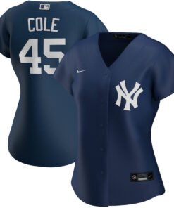 Gerrit Cole 45 New York Yankees Women Alternate Jersey - Navy