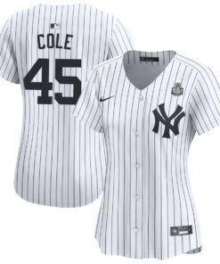 Gerrit Cole 45 New York Yankees Women's 2024 World Series Home Limited Jersey - White