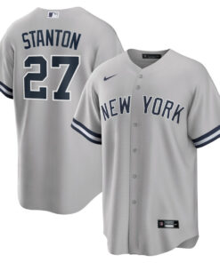 Giancarlo Stanton 27 New York Yankees Road Jersey - Gray