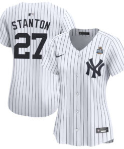 Giancarlo Stanton 27 New York Yankees Women's 2024 World Series Home Limited Jersey - White
