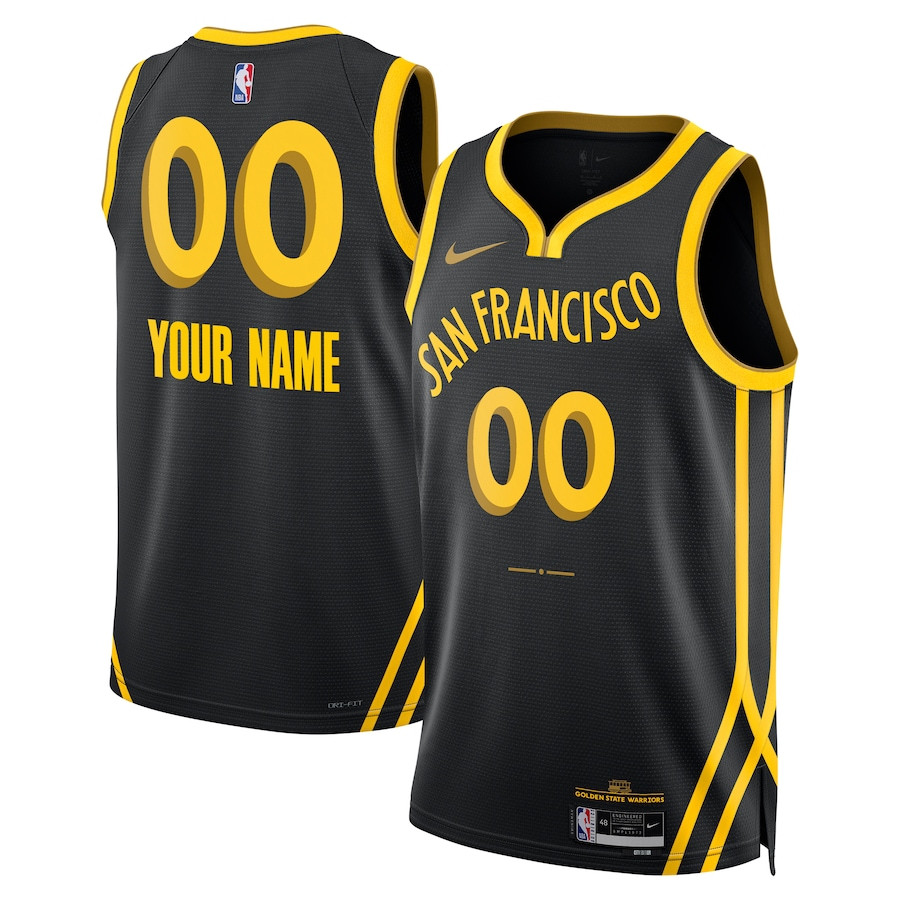 Golden State Warriors 2023/24 Swingman Jersey Customized - City Edition - Black - JS509