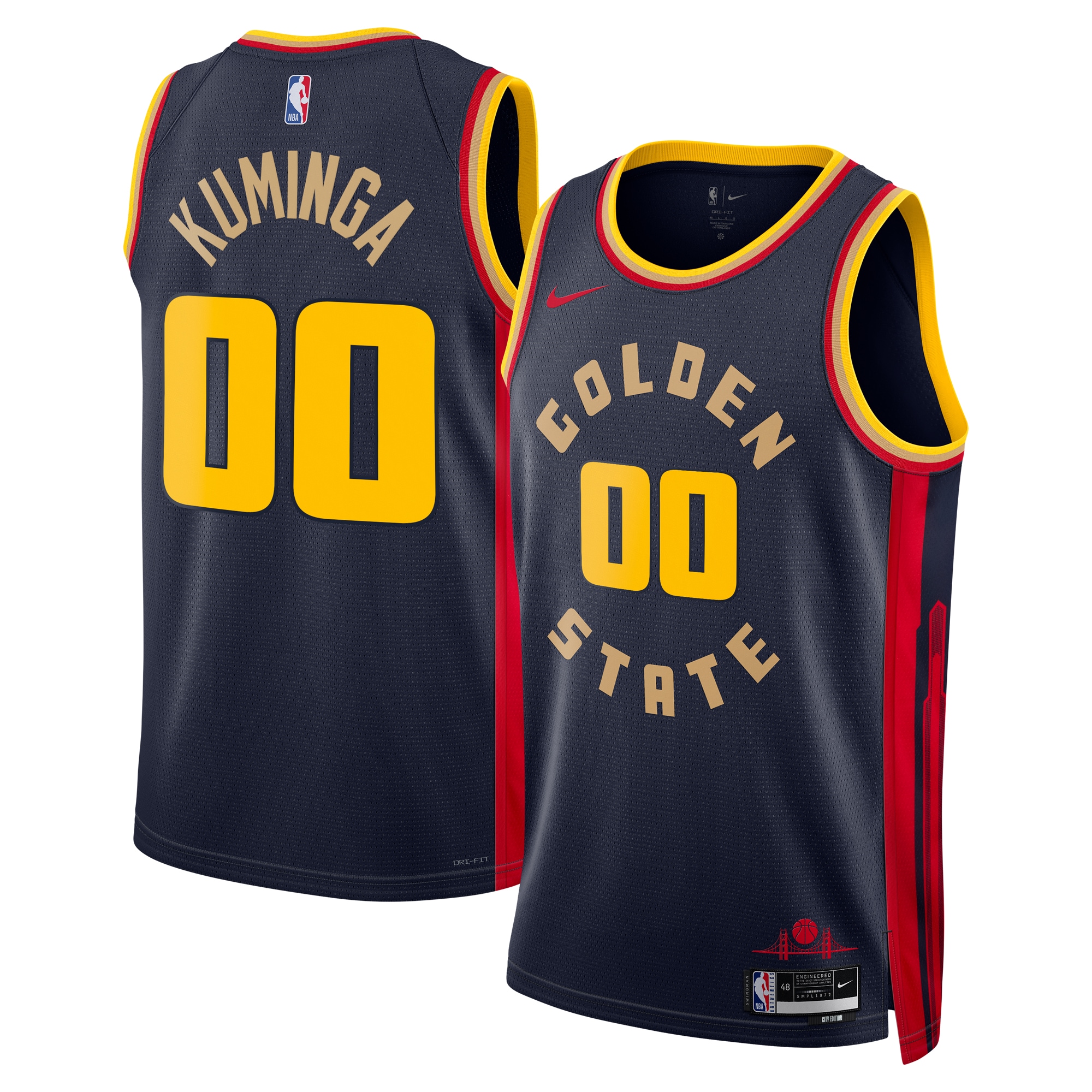 Golden State Warriors City Edition Swingman Jersey 2024 - Navy - Jonathan Kuminga - Unisex - JS188