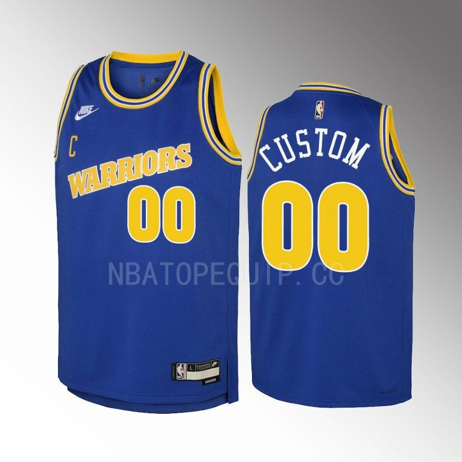 Golden State Warriors Custom 00 Classic Edition Blue Youth Jersey Swingman - JS146