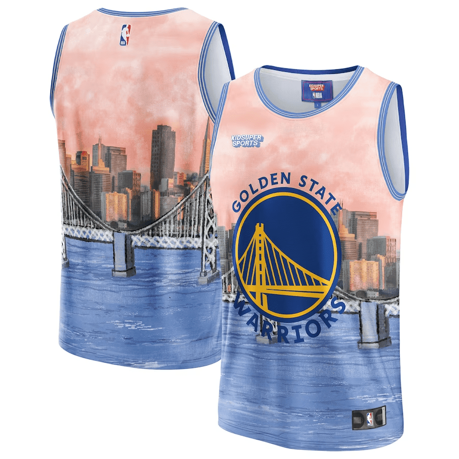Golden State Warriors NBA & KidSuper Studios Unisex Hometown Jersey - Blue - JS734