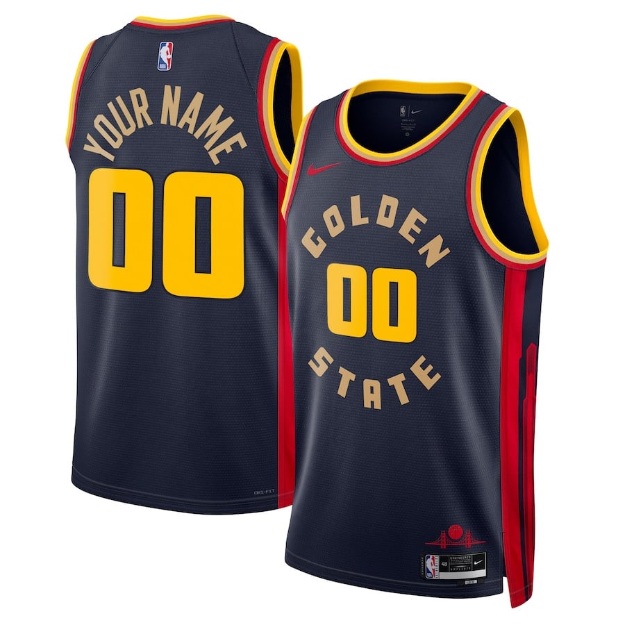Golden State Warriors Unisex 2024/25 Custom Swingman Jersey - City Edition - Navy - JS479