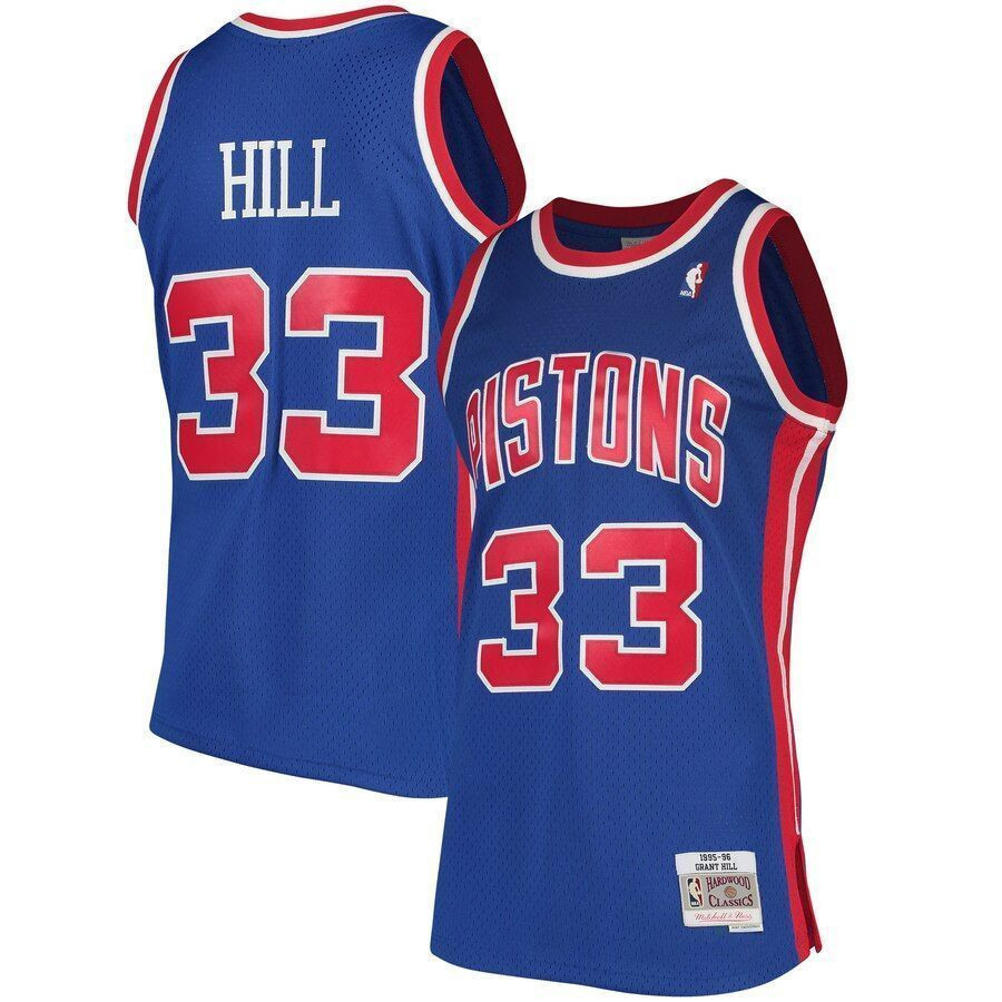 Grant Hill Detroit Pistons Mitchell & Ness 1995-96 Hardwood Classics Swingman Jersey - Blue - JS623