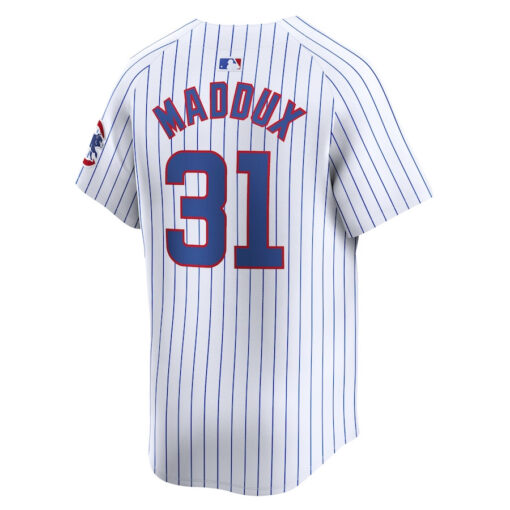 Greg Maddux 31 Chicago Cubs Home Limited Player Men Jersey - White - Image 3