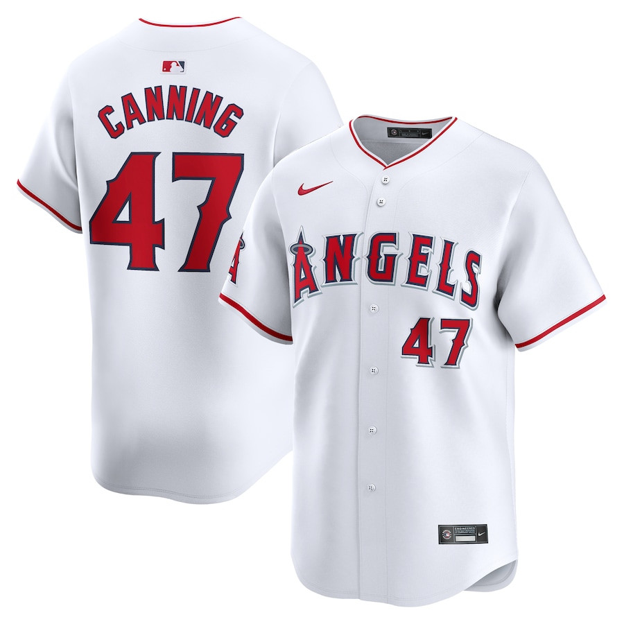 Griffin Canning 47 Los Angeles Angels Home Limited Player Men Jersey - White