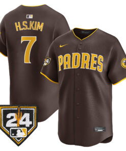 Ha-Seong Kim 7 San Diego Padres 2024 Spring Training Men Jersey - Brown