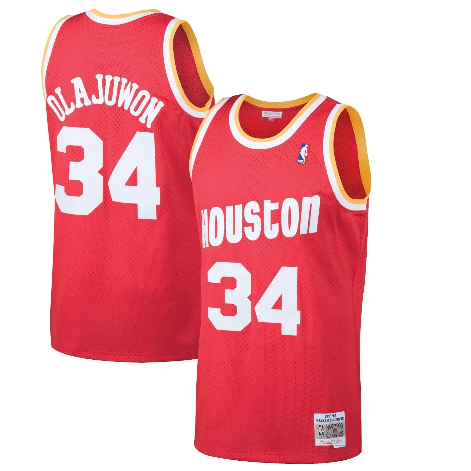 Hakeem Olajuwon Houston Rockets Mitchell & Ness 1993-94 Hardwood Classics Swingman Jersey - Red - JS820