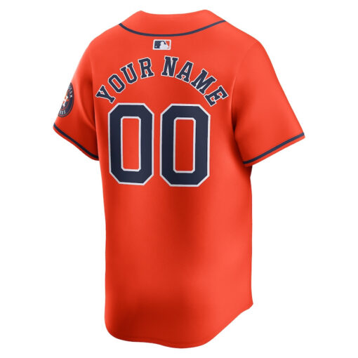 Houston Astros Alternate Limited Custom Men Jersey - Orange - Image 3