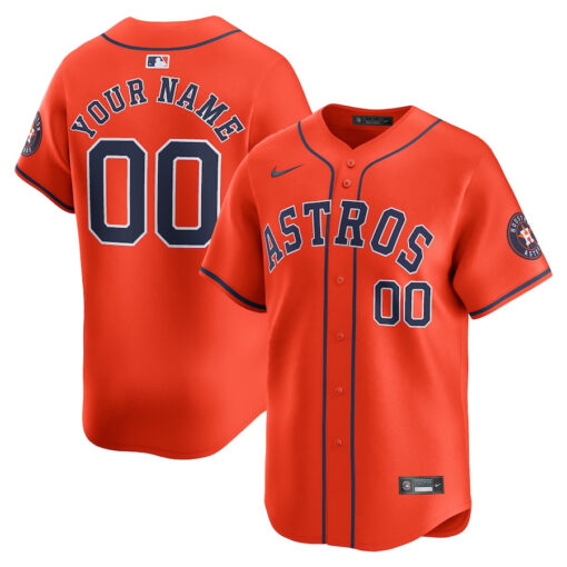 Houston Astros Alternate Limited Custom Men Jersey - Orange