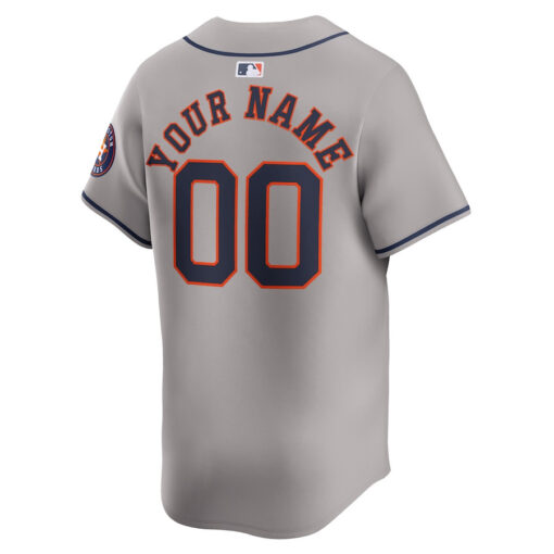Houston Astros Away Limited Custom Men Jersey - Gray - Image 3