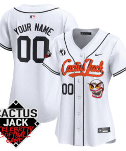 Houston Astros Cactus Jack Celebrity Softball Game Patch Custom Women Jersey - White