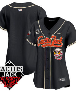 Houston Astros Cactus Jack Celebrity Softball Game Patch Women Jersey - Black