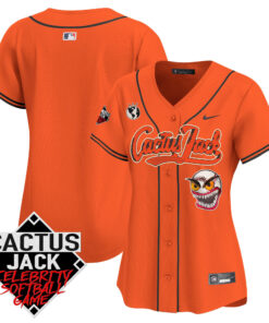 Houston Astros Cactus Jack Celebrity Softball Game Patch Women Jersey - Orange
