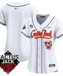 Houston Astros Cactus Jack Celebrity Softball Game Patch Women Jersey - White