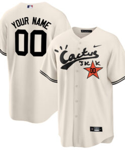 Houston Astros Cactus Jack Customized Men Jersey - Cream