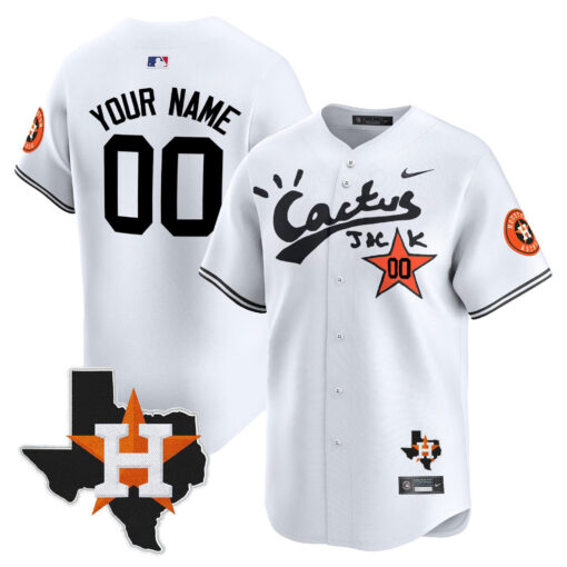 Houston Astros Cactus Jack Houston Patch Customized Limited Jersey - Men - Image 3