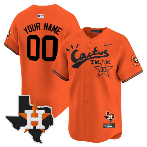 Houston Astros Cactus Jack Houston Patch Customized Limited Jersey - Men - Image 5