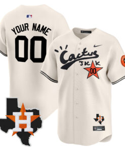 Houston Astros Cactus Jack Houston Patch Customized Limited Jersey - Men