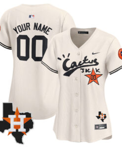 Houston Astros Cactus Jack Houston Patch Customized Limited Women Jersey