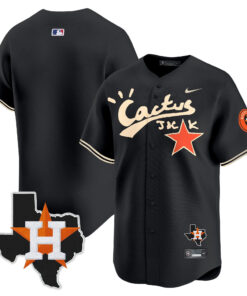 Houston Astros Cactus Jack Houston Patch Limited Jersey - Men, Black 