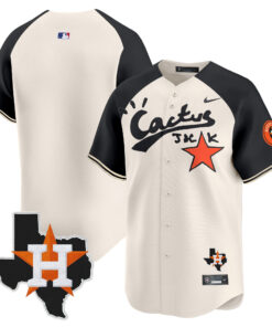 Houston Astros Cactus Jack Houston Patch Limited Jersey - Men, Cream Alternate 