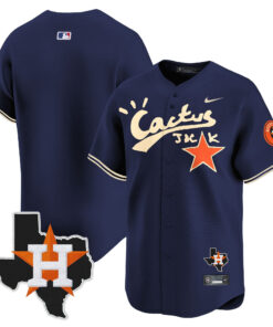 Houston Astros Cactus Jack Houston Patch Navy Limited Jersey - Men