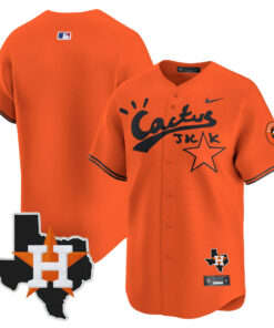 Houston Astros Cactus Jack Houston Patch Orange Limited Jersey - Men