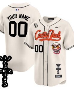 Houston Astros Cactus Jack Patch V2 Custom Men Jersey - Cream