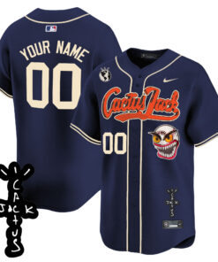 Houston Astros Cactus Jack Patch V2 Custom Men Jersey - Navy
