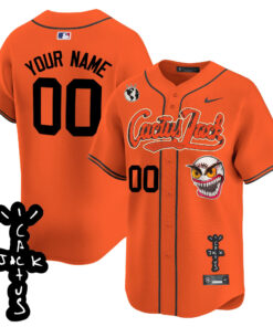 Houston Astros Cactus Jack Patch V2 Custom Men Jersey - Orange