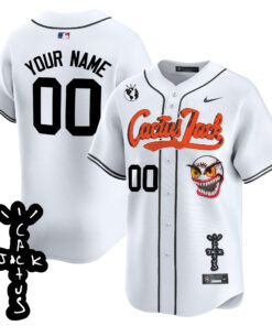 Houston Astros Cactus Jack Patch V2 Custom Men Jersey - White